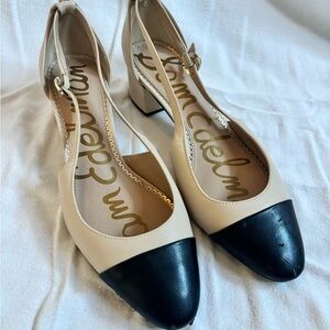 Sam Edelman Two-Tone Black and Cream Heels